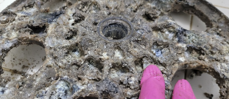 구미 세탁기청소 - 오염된 세탁조 날개(펄세이터)